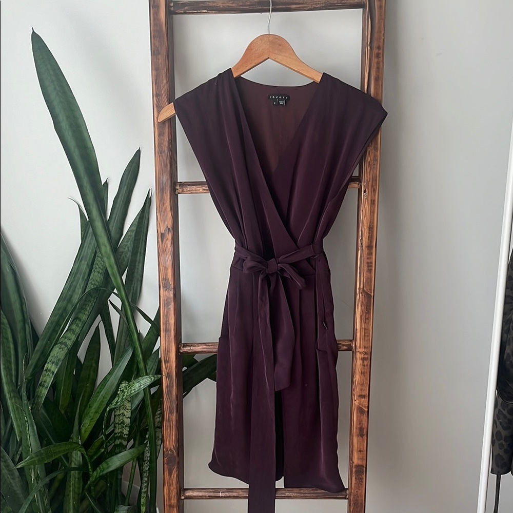 Theory Plum Wrap Dress